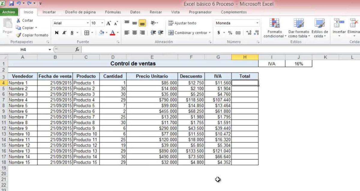 Plantilla Excel Para El Estado De Beneficios De Ventas Del Vendedor De